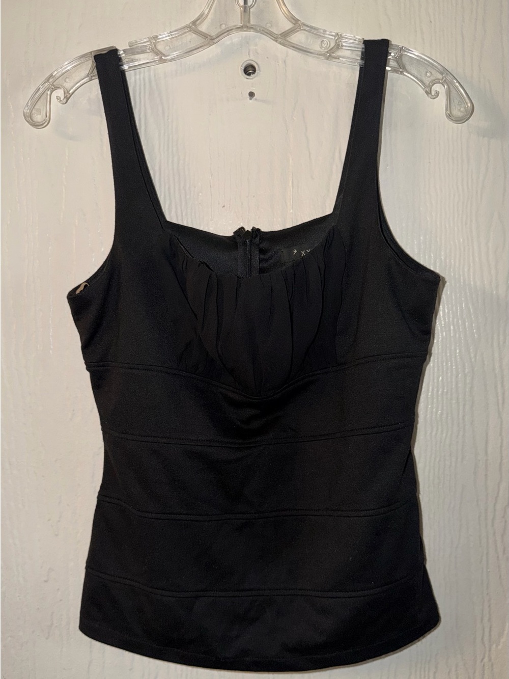 Forever 21 Black Ribbed Tank Top with Square Neck
